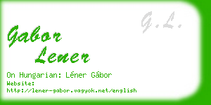 gabor lener business card